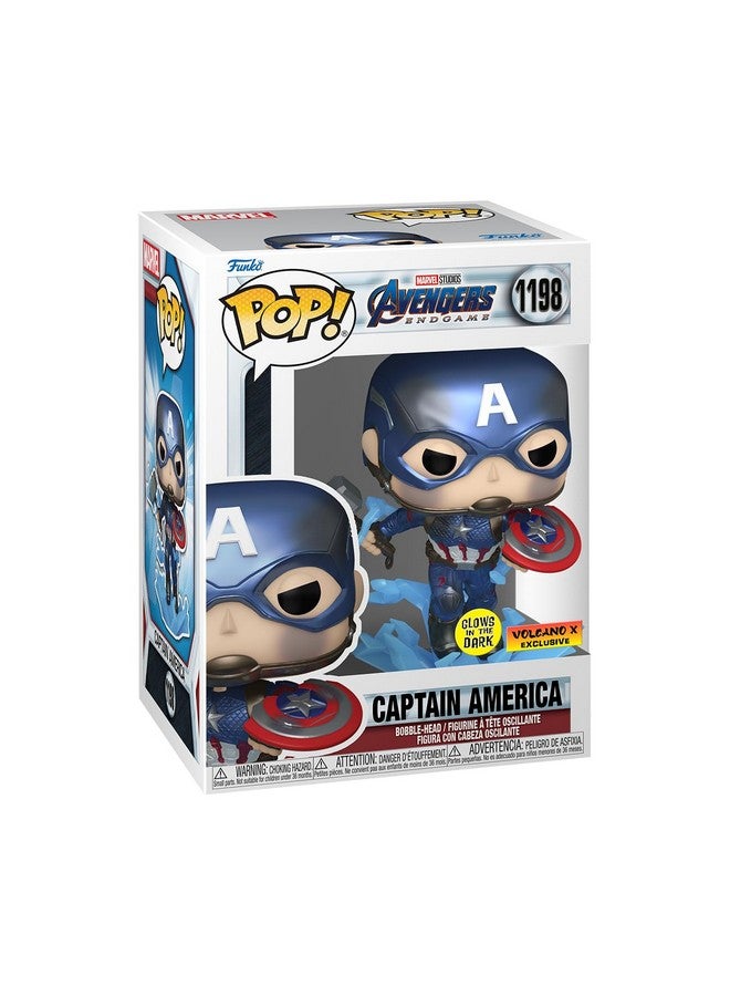 Funko فنكو بوب! مارفل أفنجرز إندغيم كابتن أمريكا مع درع مكسور وميولنير (يتلألأ في الظلام ومعدني)، حصري - Image 4