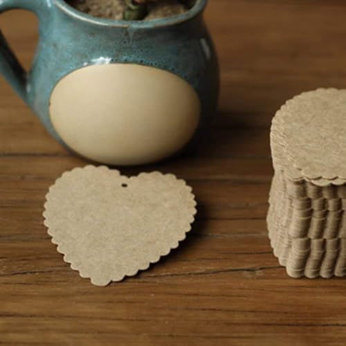 CVANU 300pcs Premium Gift Tag, Double-Sided Available Kraft Paper Price Tag with 300 Root Natural Jute Twine, Craft Labels Treats for Wedding Christmas Day Thanksgiving (Brown) - Image 2