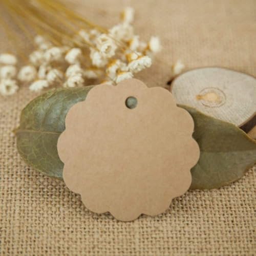 CVANU 300pcs Premium Gift Tag, Double-Sided Available Kraft Paper Price Tag with 300 Root Natural Jute Twine, Craft Labels Treats for Wedding Christmas Day Thanksgiving (Brown) - Image 4