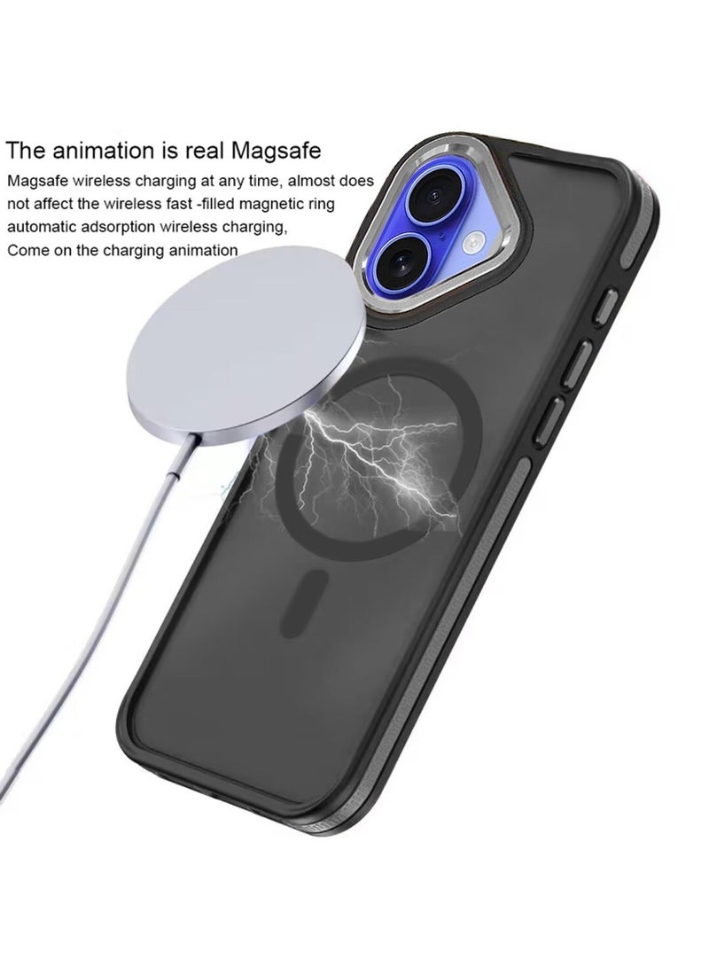 Techie غطاء خلفي شفاف مع واقي عدسة كاميرا معدني مرتفع لجهاز آبل آيفون 16 - حماية من السقوط بمعيار عسكري، مضاد للبصمات ومضاد للاصفرار - أسود غير لامع - Image 3