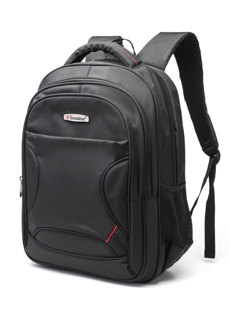 SENATOR Backpack 18 Inch Unisex Nylon Lightweight Water Resistant with Laptop Compartment for Travel Business College School Bag Casual Hiking Travel Daypack KH8105 Black  - Image 1