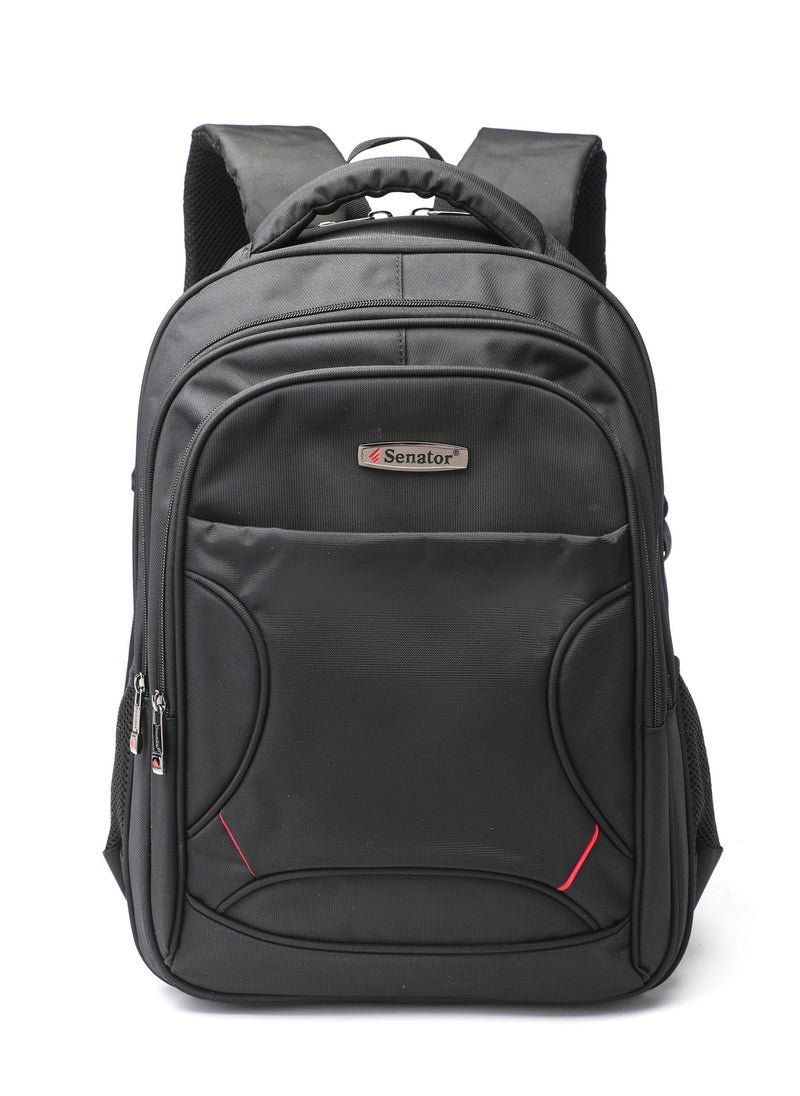 SENATOR Backpack 18 Inch Unisex Nylon Lightweight Water Resistant with Laptop Compartment for Travel Business College School Bag Casual Hiking Travel Daypack KH8105 Black  - Image 3