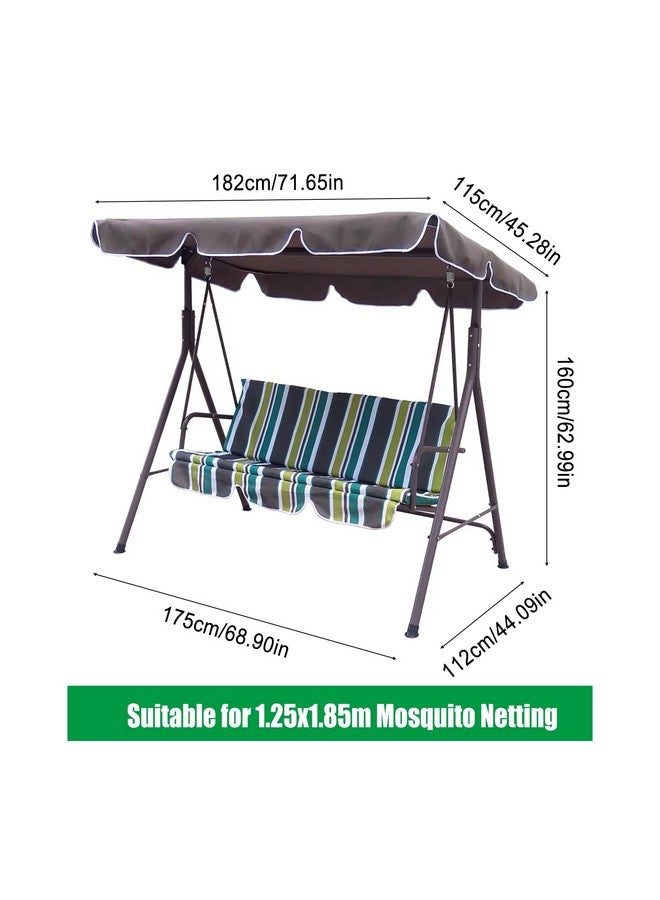 JOJOCY Patio Mosquito Netting, 3 Seater Swing Mosquito Mesh Screen w/Zipper Sunshade Waterproof Roof Porch Swing Net Outdoor Patio Netting Screen - Image 2