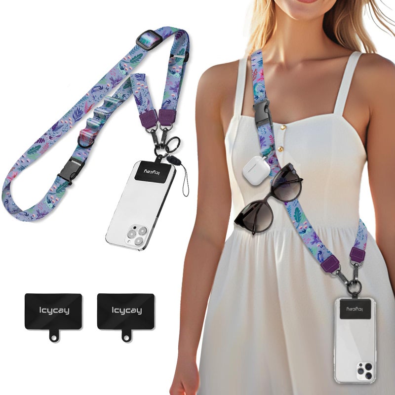 Icycay Phone Lanyard Crossbody, Axolotls Cell Phone Strap for Around The Neck Adjustable, Anti Theft Cute Lanyard for iPhone Case ID Holder Keys Accessories Travel Essential - Image 1