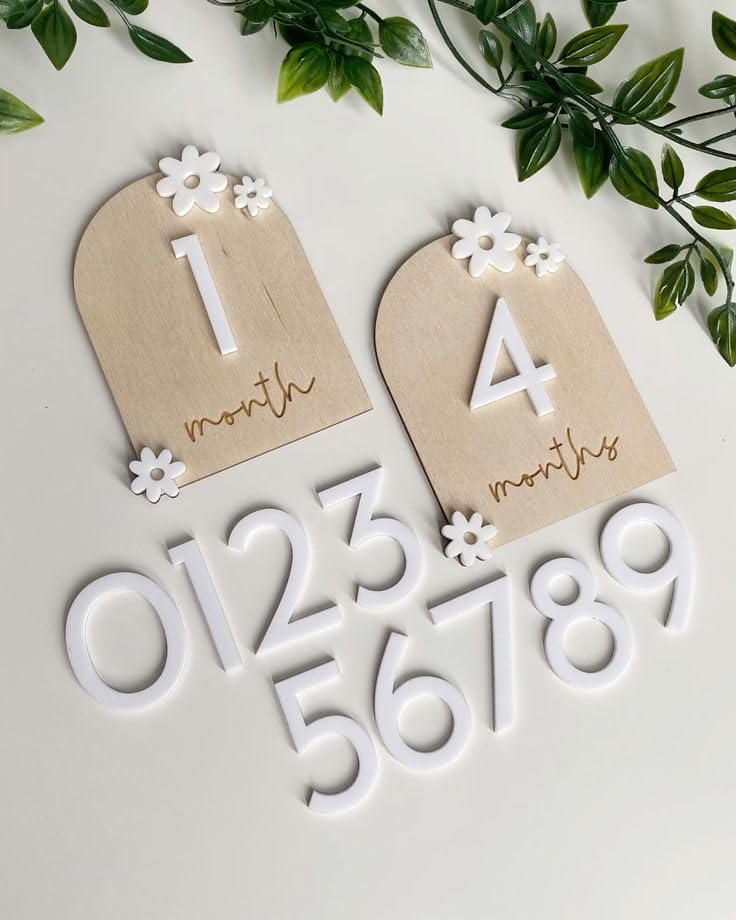 Curious Button 3D Wooden Half Oval Monthly Milestone Arch for Baby Photos, Newborn Signs, Baby Shower Gift, Birth Announcement, Pregnancy Sign - Image 5