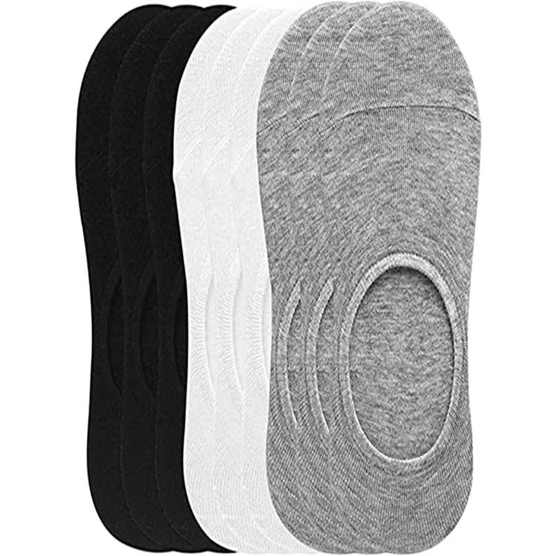 SOLARAE Women’s Low Cut Non Slip No Show Socks, Women's No Show Socks with Reinforced Toe Non Slip Thin Invisible Flat Boat Liner Low Cut Cotton (3 Pairs) - Image 1