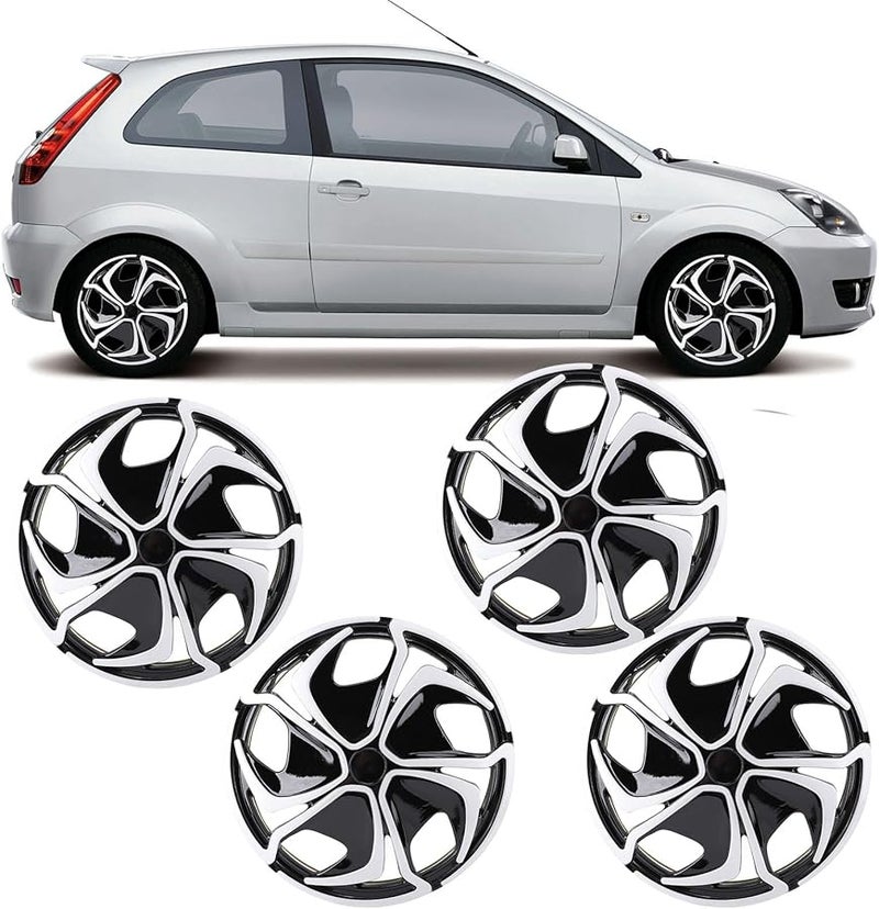 4 قطع 14 بوصة غطاء عجلة عالمي من مادة ABS واقي حافة الإطار لمعظم العجلات الفولاذية مقاس 14 بوصة - Image 1