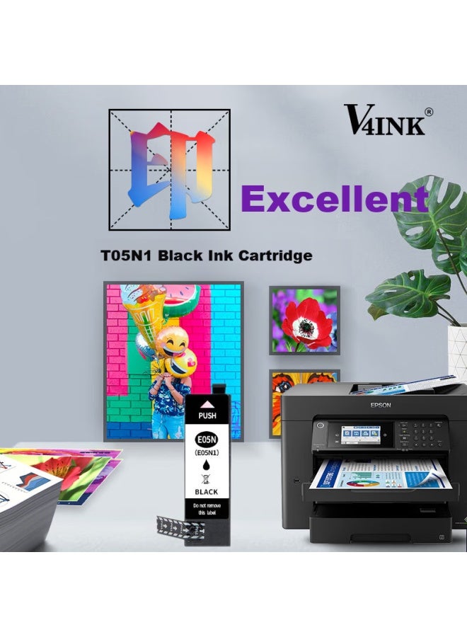 V4ink Compatible Epson T05n Black Ink Cartridge For Epson 7848 Wf-7848 Printer Wf-7318 Ink Cartridge T05n1 Cartridge 7318 Ink - Image 2