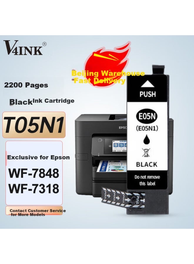 V4ink Compatible Epson T05n Black Ink Cartridge For Epson 7848 Wf-7848 Printer Wf-7318 Ink Cartridge T05n1 Cartridge 7318 Ink - Image 1