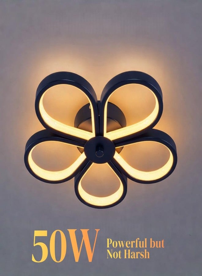 CANEOE LED Ceiling Light 12 Inch, 50W Flush Mount Flower Design | 3 Color Changing 3000K, 4000K, 6000K, Switch Control | Flicker Free Modern Light for Living Room, Bedroom, Kitchen Home Decor - Image 2