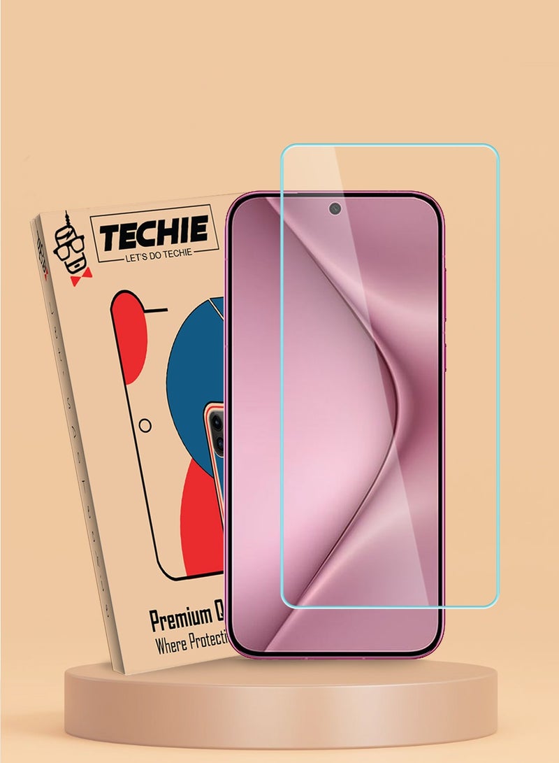 Techie HD Tempered Glass Screen Protector for Huawei Pura 70 5G 2024 - Anti Reflection Anti Bubbles 9H Hardness 0.33 mm Rounded Edges Easy Installation - Image 1