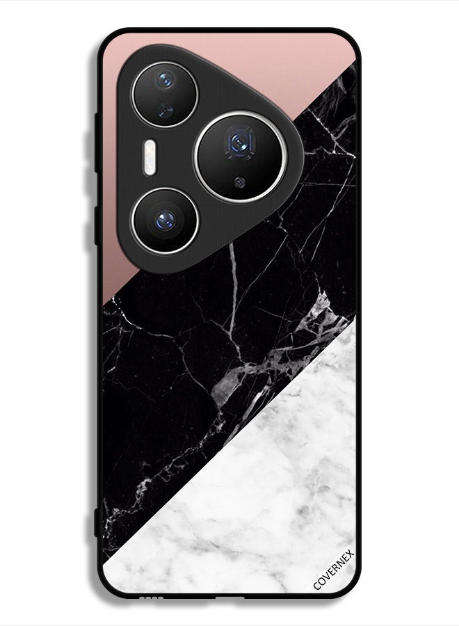 Covernex Huawei Pura 80 Pro Protective Case Cover Marble & Plain Combination Pattern - Image 1