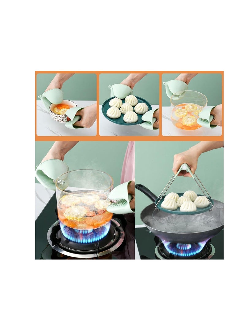 3-Piece Silicone Heat Resistant Pot Holder Set – Professional Non-Slip Pinch Mitts & Pan Handle Grips for Cooking & Baking - Image 2