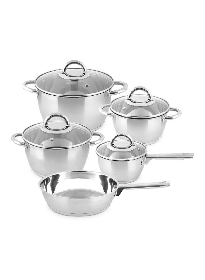 PARFAIT 9-Piece Sturdy Stainless Steel Non-Stick Coating Comfortable Grip Fix Handles Cookware Set Silver 3.6 L CW-H018-P  - Image 4