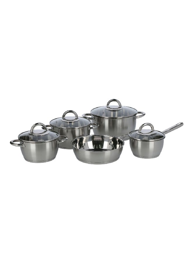 PARFAIT 9-Piece Sturdy Stainless Steel Non-Stick Coating Comfortable Grip Fix Handles Cookware Set Silver 3.6 L CW-H018-P  - Image 1