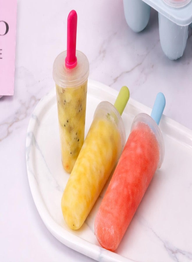 Prplet Silicone Popsicle Kulfi Mold Set (6 Cavities) with Reusable Sticks | BPA Free | Ice Cream/Kulfi/Ice Candy Maker | Food Grade | Easy Release | Dishwasher Safe (Orange) - Image 5