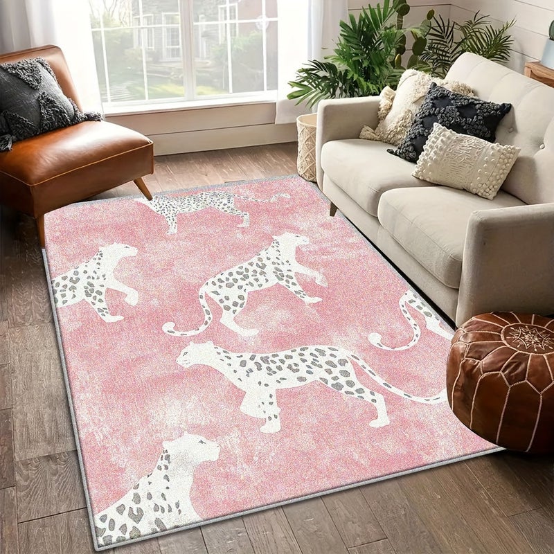 Tnessential Pink Leopard Print 2 Rug - Image 1