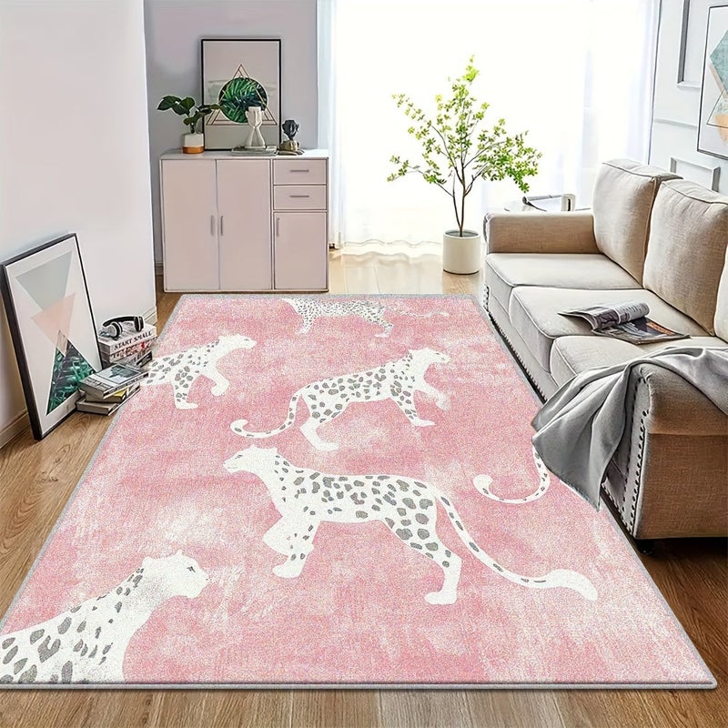 Tnessential Pink Leopard Print 2 Rug - Image 3