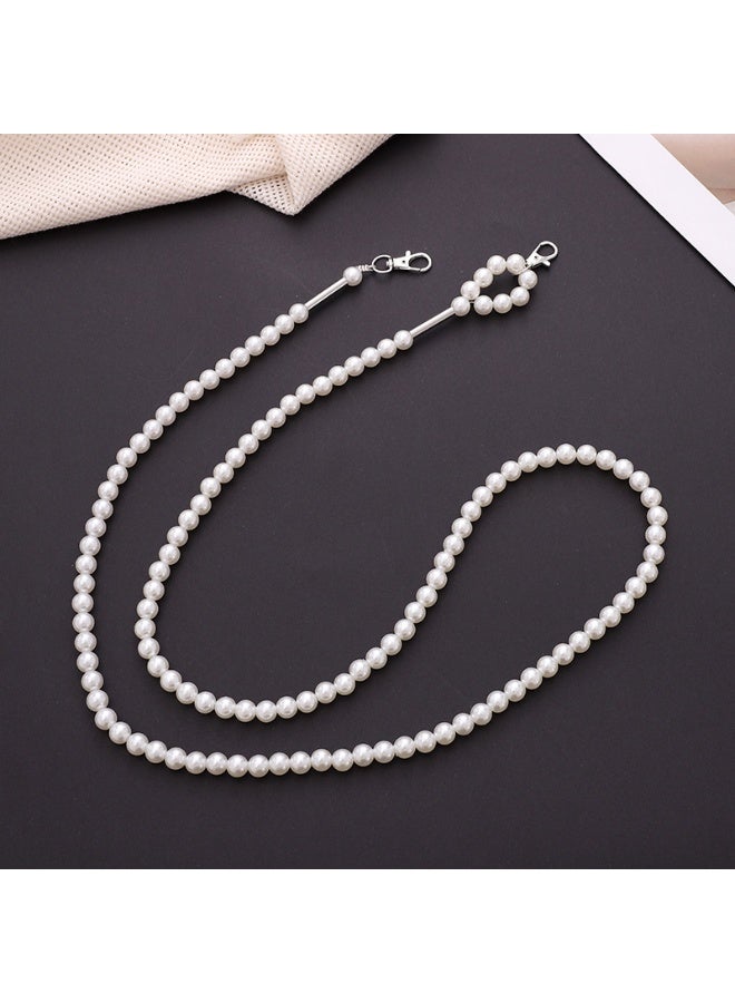 NIBEMINENT Beaded Phone Lanyard, Anti Lost Removable Wrist Strap, Beaded Bow Pearl Bracelet Pendant, Phone Keychain Lanyard