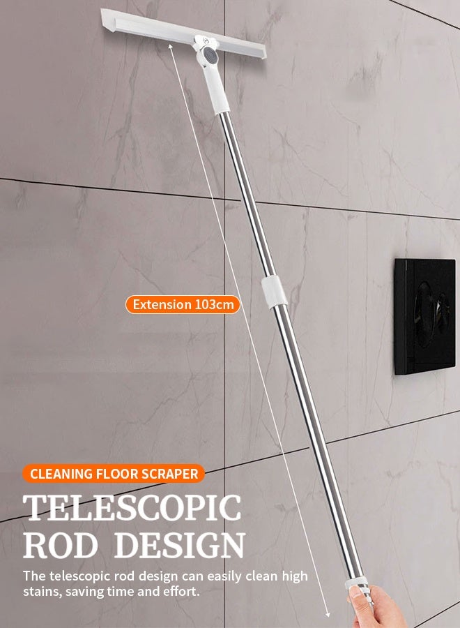 103cm Telescopic Magic Broom Silicone Floor Squeegee with 180° Rotating Scraper Head Anti-Collision Design Rubber Sweeper Multi-Function Air Broom for Floor Bathroom Kitchen Shower Tile Pet Hair Fur Marble Glass Water Window Foam Cleaning (Large-51cm Wide)  - Image 5