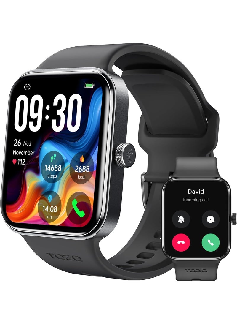 TOZO S4 AcuFit One Smart Watch 1.78" AMOLED Screen for Men Women, Bluetooth Call Dial Fitness Tracker, Heart Rate and Blood Oxygen, Sleep Monitor, IP68 Waterproof, Workout for iOS Android, Black - Image 1