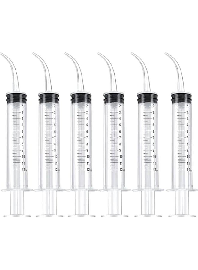 بيوينتي محقنة طعام الحيوانات الاليفة من بيج بارجين ستور، 6 عبوات 12 مل مع حقنة بطرف منحني للاستعمال مرة واحدة، للقطط والكلاب والحيوانات الصغيرة، حقن سائل (بدون ابرة) - Image 1