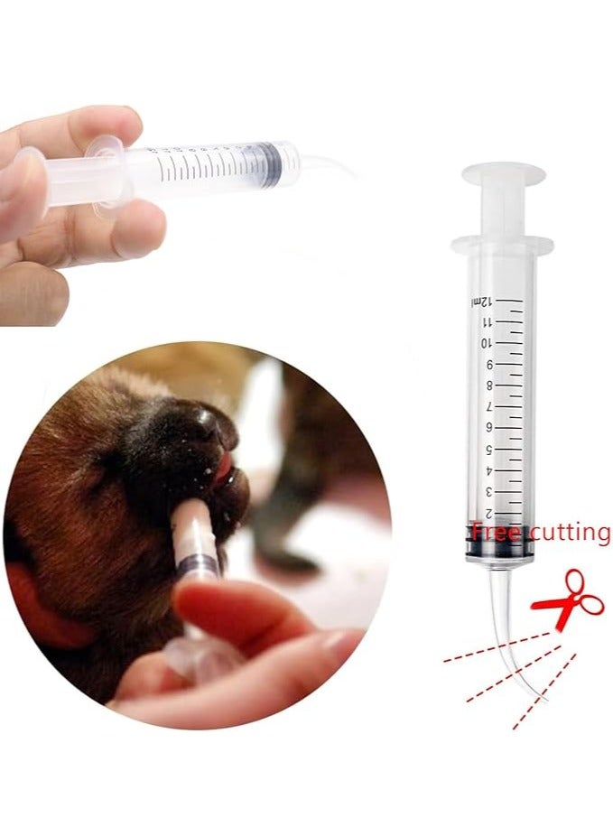 بيوينتي محقنة طعام الحيوانات الاليفة من بيج بارجين ستور، 6 عبوات 12 مل مع حقنة بطرف منحني للاستعمال مرة واحدة، للقطط والكلاب والحيوانات الصغيرة، حقن سائل (بدون ابرة) - Image 3