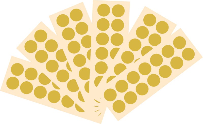 Crazy Sutra 25mm Dots Sticker Round Circle Blank Labels Self Adhesive Golden Metallic Color (500pc). - Image 2