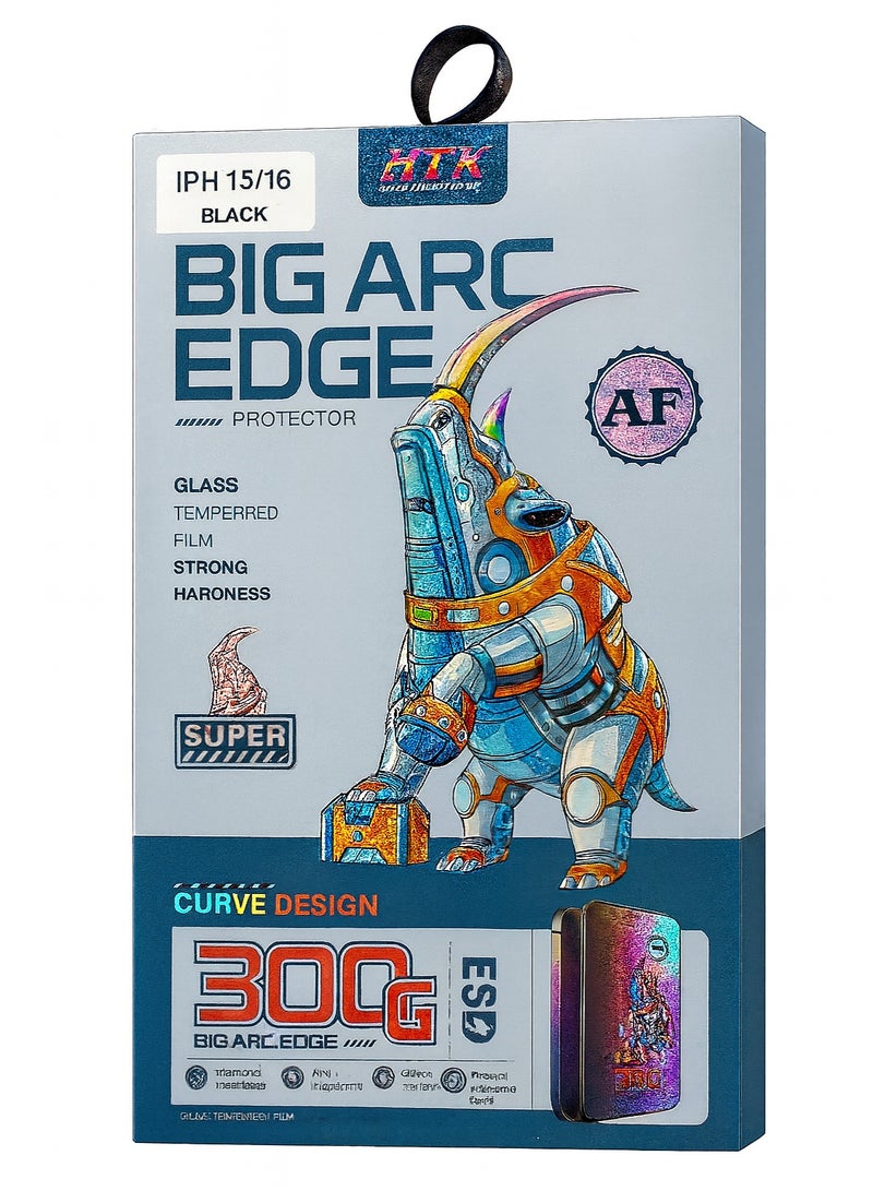 HTKCRX Screen Protector for iPhone 15 - iPhone 16, 5mm Premium Tempered Glass, Shock & Scratch Resistant, Anti-Fingerprint, HD Clarity - Image 1