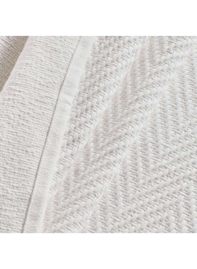 Pan Home Aria Herringbone Bedspread - Ivory - Image 3