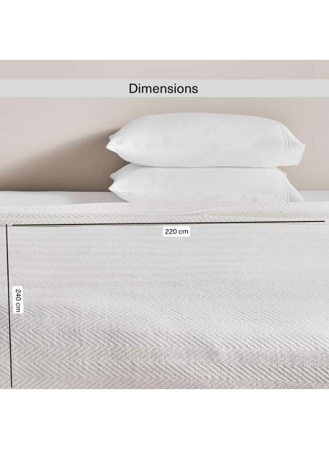 Pan Home Aria Herringbone Bedspread - Ivory - Image 5