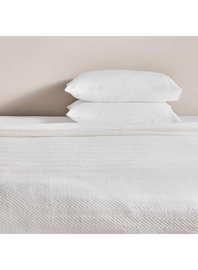 Pan Home Aria Herringbone Bedspread - Ivory - Image 2