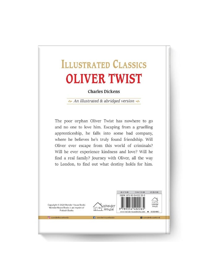 Wonder House Books Oliver Twist : Illustrated Abridged Children Classic English Novel with Review Questions (Hardback)