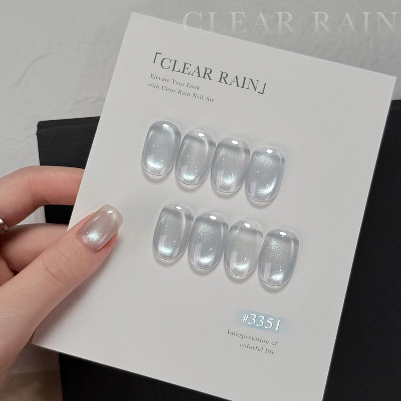 GAOY Silver Glassy Cat Eye Gel Nail Polish, 16ml Holographic Glitter Jelly Nail Polish with Magnet, Reflective Translucent UV Gel for Manicure Art DIY, 3351 Clear Rain - Image 3