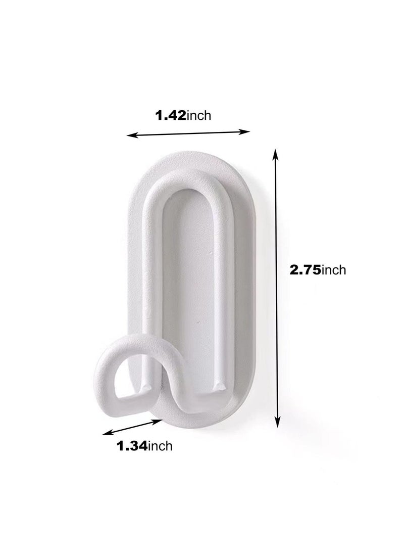 SYOSI - Adhesive Hooks, Matte White Towel Hook, Sticky Hanger for Kitchen and Door, Bathroom Wall Hooks for Hanging Towel Robe Hat Coat Key, 4Packs - Image 1