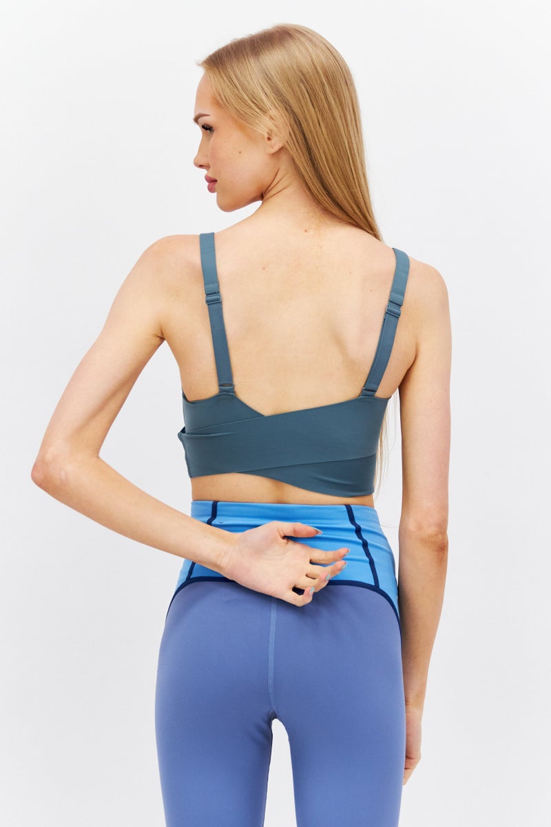 Etam Women Plain Non Padded Bralette, Sage Green - Image 4