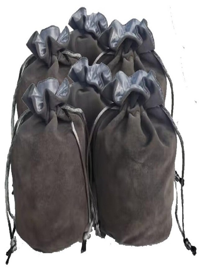 zmgmsmh Drawstring Dice Bag Chess bag small pouch hold chess pieces velvet Fabric Dice Pouch cosplay coin Velvet Jewelry Bag Red/Grey/Black (6, Grey) - Image 1