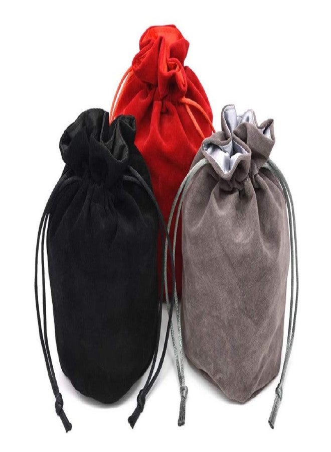 zmgmsmh Drawstring Dice Bag Chess bag small pouch hold chess pieces velvet Fabric Dice Pouch cosplay coin Velvet Jewelry Bag Red/Grey/Black (6, Grey) - Image 2
