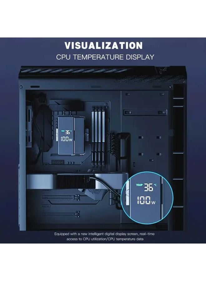 G 6000 مبرد وحدة المعالجة المركزية الأبيض 6 أنابيب نحاسية 4 مروحة RGB شاشة 72 بوصة إنتل AMD - Image 4