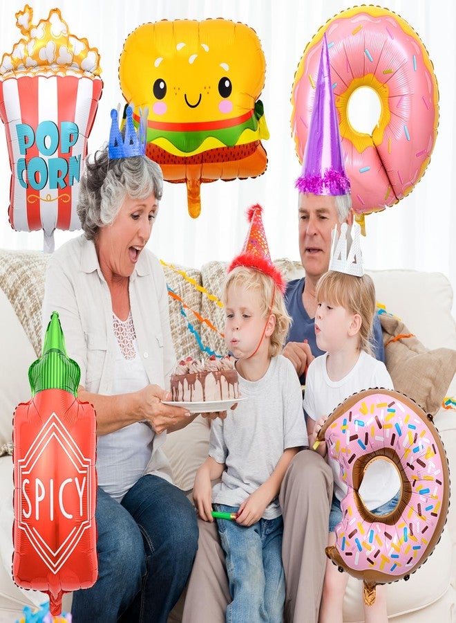 ١٤ بالونًا ضخمًا على شكل دونات، هامبورغ، وبطاطس مقلية، مقاس ٣٠ بوصة، مثالية لحفلات الصيف، هاواي، أعياد الميلاد، الكريسماس، وحفلات استقبال المولود الجديد. - Image 4