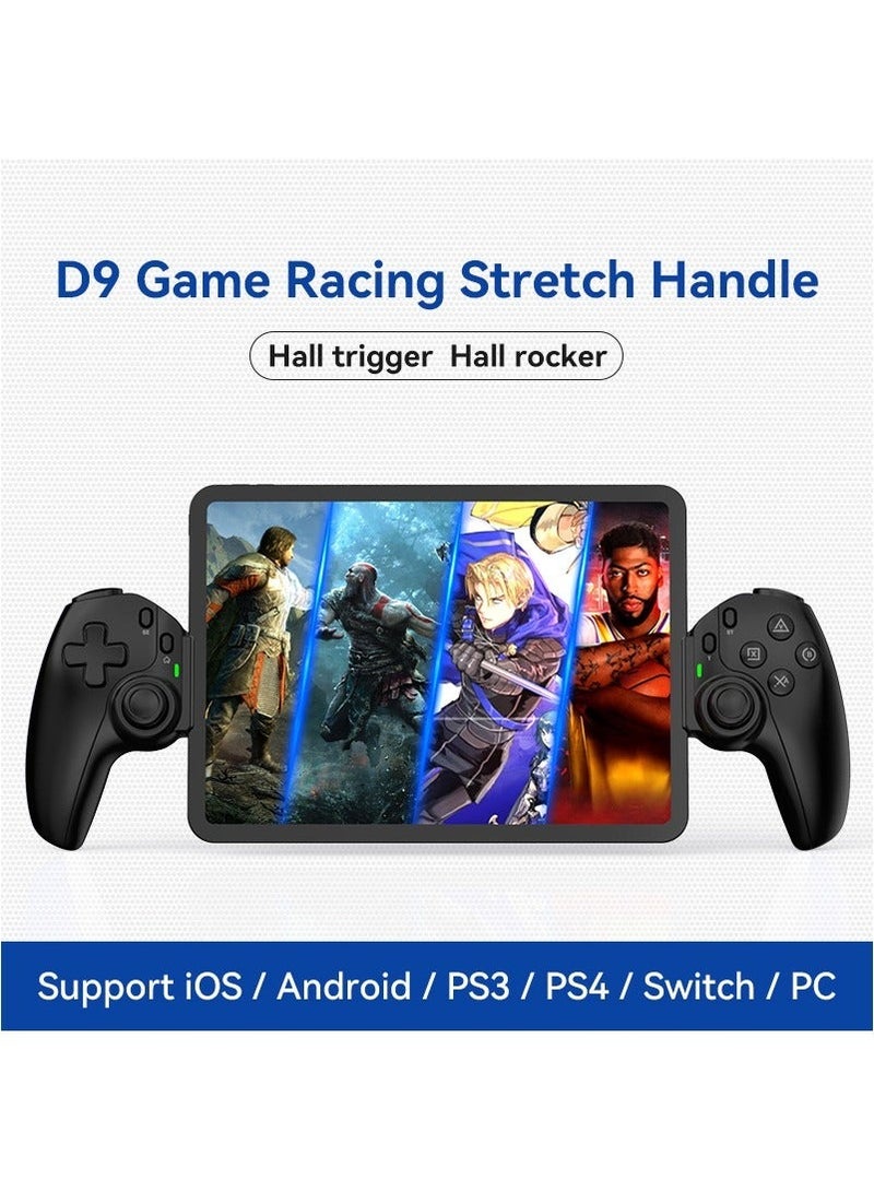 وحدة تحكم ألعاب D9 للهاتف المحمول لوحة ألعاب تلسكوبية لنظام Android IOS PS3 PS4 Switch ios HAll Joysitck مع توربو/6 محاور جيروسكوبية/اهتزاز (أسود) - Image 2