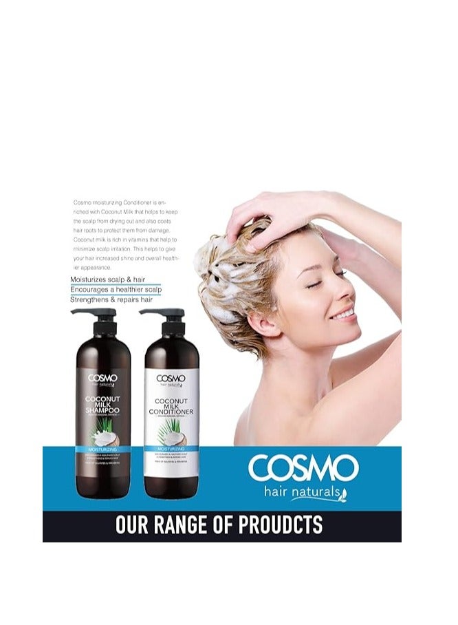 Cosmo Designs Coconut Milk Shampoo Moisturizing Free Of Sulfates Parabens 1000ML - Image 2