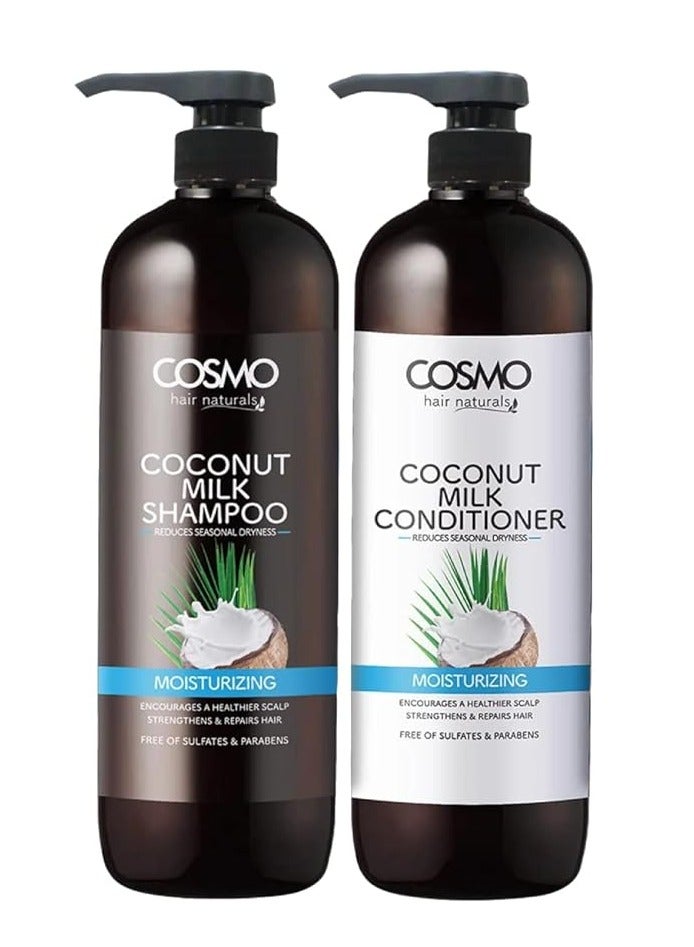 Cosmo Designs Coconut Milk Shampoo Moisturizing Free Of Sulfates Parabens 1000ML - Image 3
