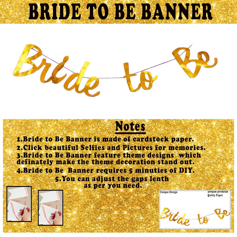 Party Propz Party Propz Bride To Be Decoration Set Combo 13 Pcs Bachelorette Party Decorations Banner Sash Props Bridal Shower Decorations Kit - Image 3