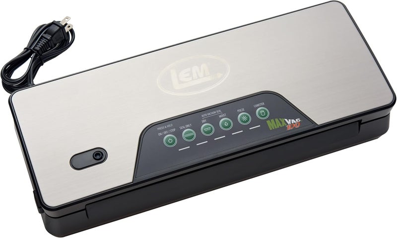 LEM Products MaxVac 100 Plastic Vacuum Sealer with 1175 Inch Seal Bar Silver and Black - Image 1