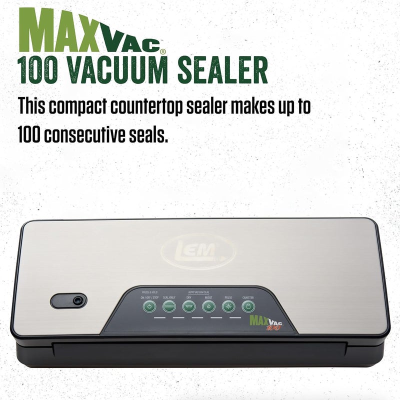 LEM Products MaxVac 100 Plastic Vacuum Sealer with 1175 Inch Seal Bar Silver and Black - Image 2