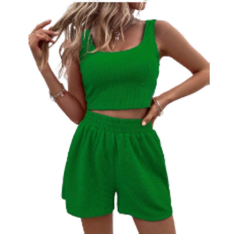 Women's Knit Vest Set Summer Casual Two Piece Outfit - Image 4