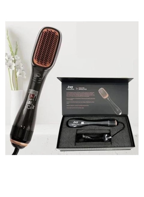 Joy Professional Styling Brush, 2 In 1 Professional Hair Dryer Brush Negative Ion Blow Dryer Straightening Brush Hot Air Styling Comb Electric Hair Straightener Styler