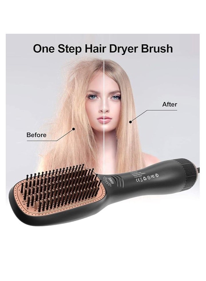 Joy Professional Styling Brush, 2 In 1 Professional Hair Dryer Brush Negative Ion Blow Dryer Straightening Brush Hot Air Styling Comb Electric Hair Straightener Styler